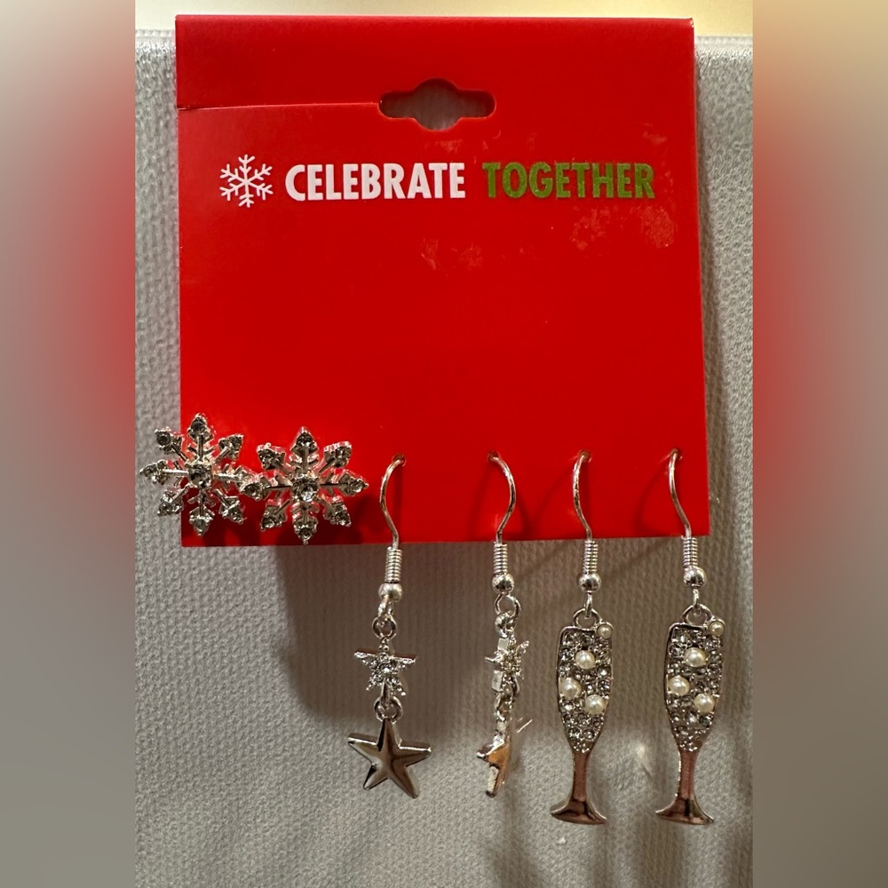 Celebrate Together 3 Pack Holiday Earrings NWT
